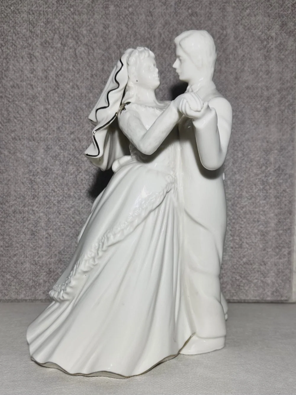 Bride and Groom White Porcelain 5” Wedding Cake Topper Mikasa